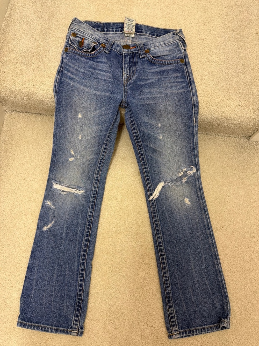 True Religion Boys size 12 rip jeans